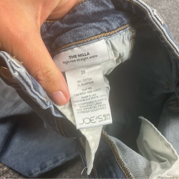 JOES JEANS Women’s The Milla High Rise Straight Ankle Denim Jeans Raw hem sz 25 - Picture 5 of 8